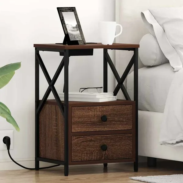 Cabinet de chevet Chêne brun 40 x 31 x 60 cm Bois d'ingénierie