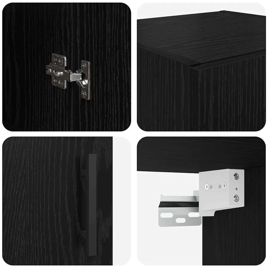 Meuble mural Chêne noir 34,5 x 34 x 90 cm - 9