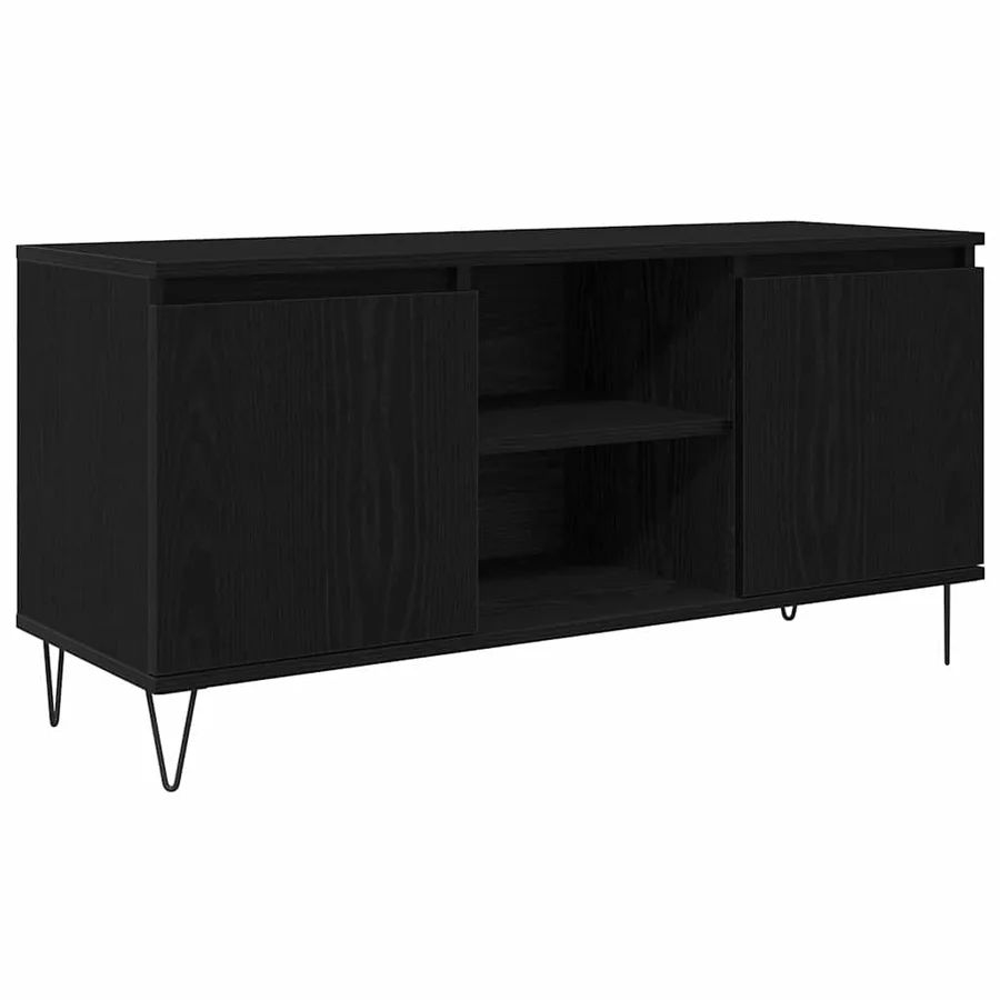 Meuble TV Chêne noir 104 x 35 x 50 cm Bois d'ingénierie - 2