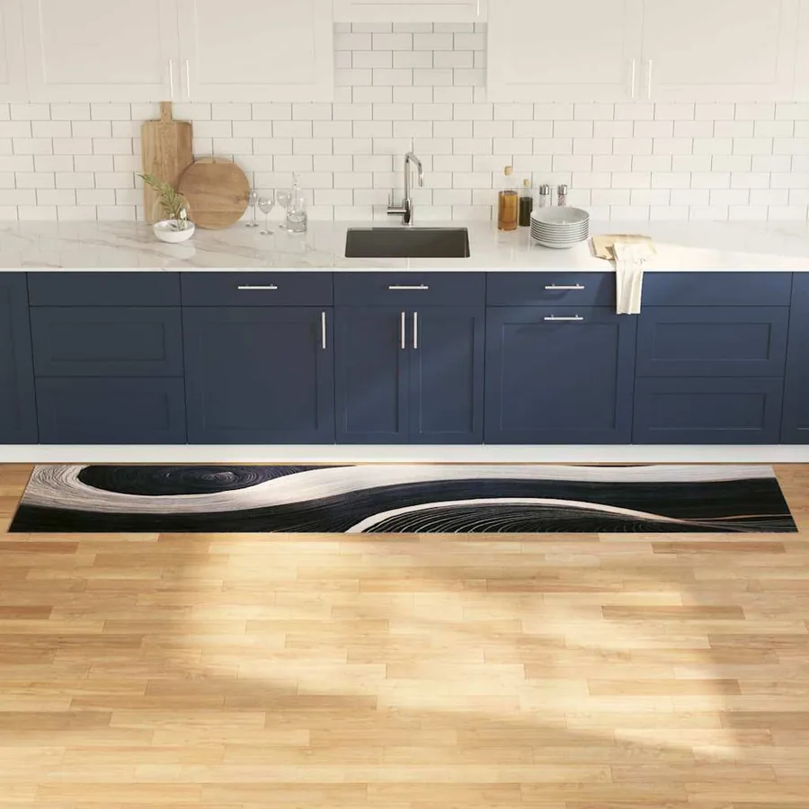Tapis de Cuisine Noir 300 x 60 cm Velours