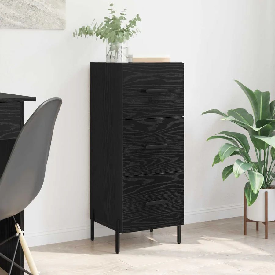 Buffet Chêne noir 34 x 34,5 x 90 cm Bois d'ingénierie