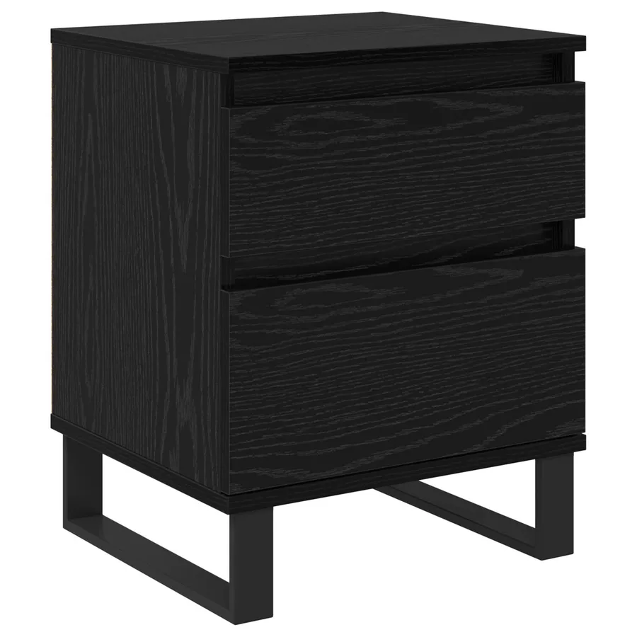 Cabinet de chevet Chêne noir 40 x 35 x 50 cm Bois d'ingénierie - 2
