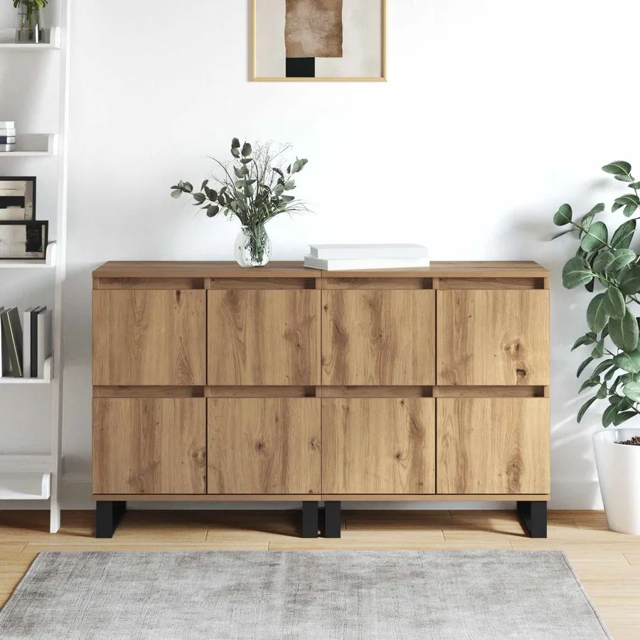 Buffet 2 pcs Chêne artisanal 60 x 35 x 70 cm - 4