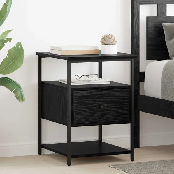 Cabinet de chevet Chêne noir 40 x 42 x 56 cm Bois d'ingénierie