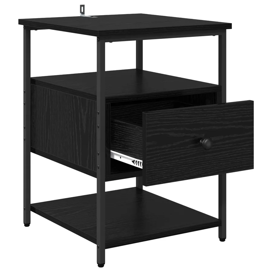 Cabinet de chevet Chêne noir 40 x 42 x 56 cm Bois d'ingénierie - 5