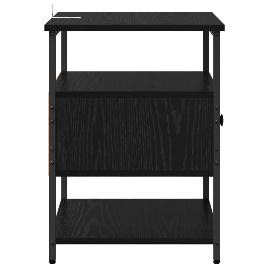 Cabinet de chevet Chêne noir 40 x 42 x 56 cm Bois d'ingénierie - 7
