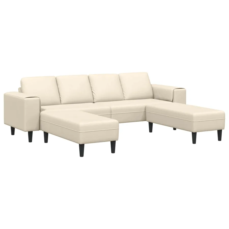 Canapé Crème 250 x 188 x 76 cm Tissu en velours côtelé - 2