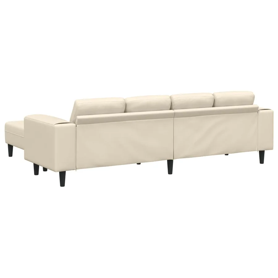 Canapé Crème 250 x 188 x 76 cm Tissu en velours côtelé - 6