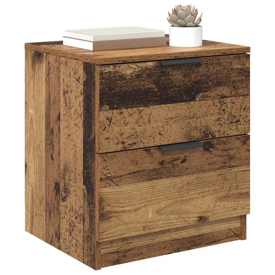 Cabinet de chevet avec tiroir 2 pcs Bois ancien 45 x 39 x 50cm - 3