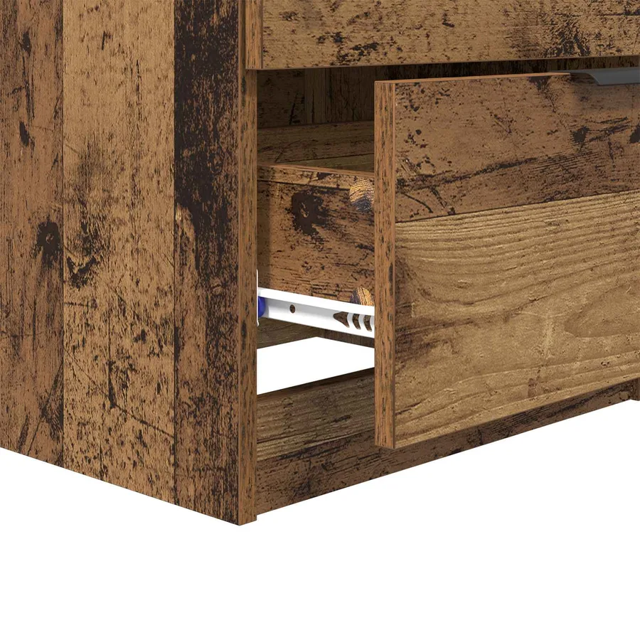 Cabinet de chevet avec tiroir 2 pcs Bois ancien 45 x 39 x 50cm - 8