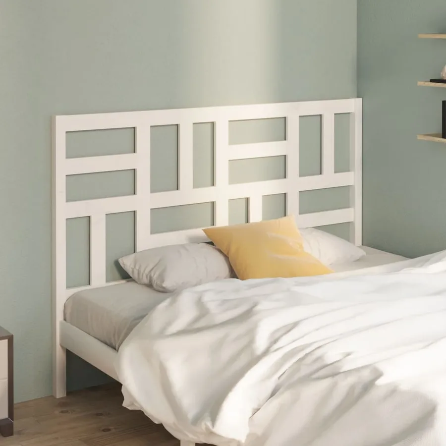 Tête de lit Blanc 126x4x104 cm Bois massif de pin - 3