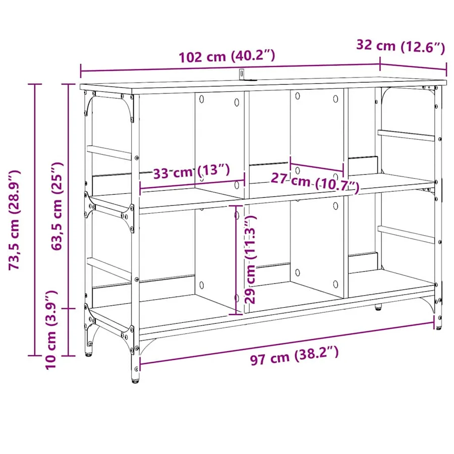 Buffet Chêne noir 102 x 32 x 73,5 cm - 13