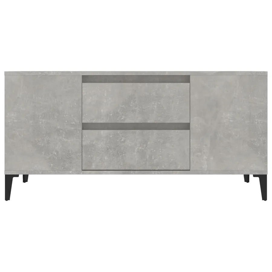 Meuble TV Gris béton 102x44,5x50 cm Bois d'ingénierie - 6