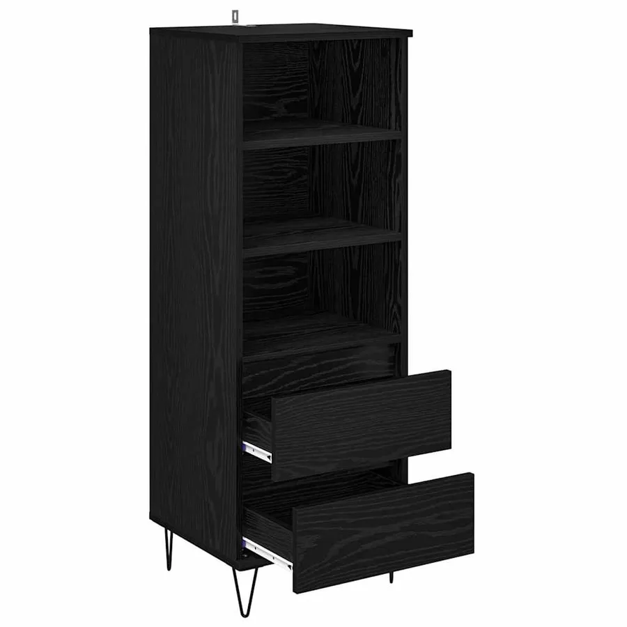 Haut Armoire Chêne noir 40 x 36 x 110 cm Bois d'ingénierie - 5