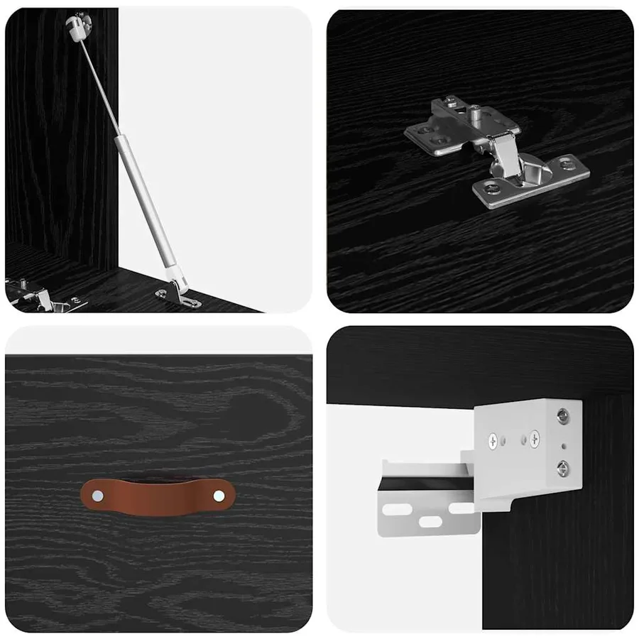 Armoire Murale Chêne noir 100 x 36,5 x 35 cm Bois d'ingénierie - 9