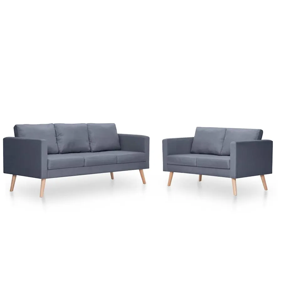 Ensemble de canapés à 2 places et à 3 places Tissu Gris foncé - 2