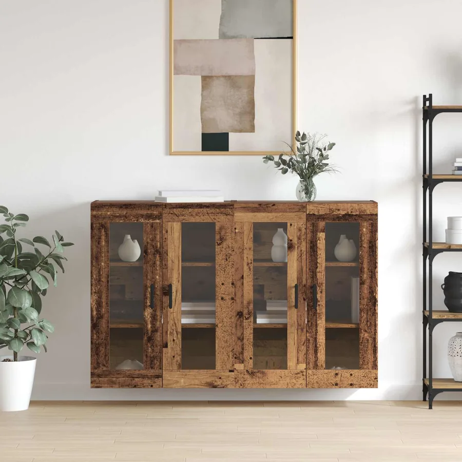 Armoires Murailles 2 pcs Bois ancien 69,5 x 34 x 90 cm