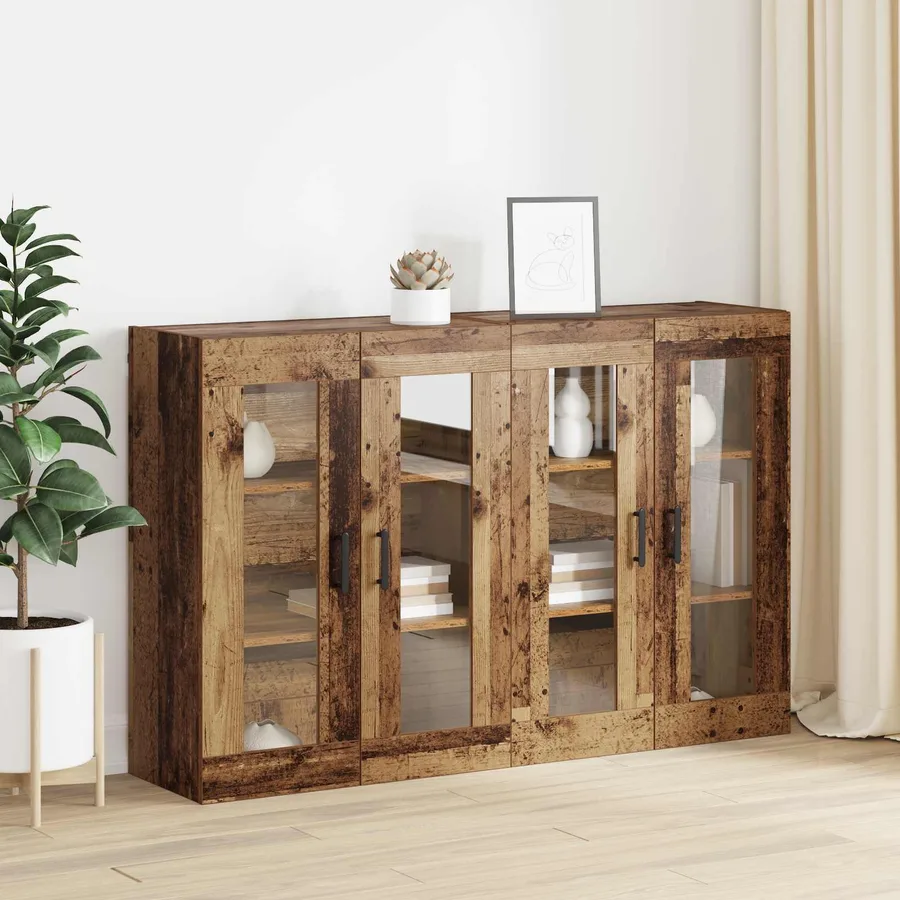 Armoires Murailles 2 pcs Bois ancien 69,5 x 34 x 90 cm - 4