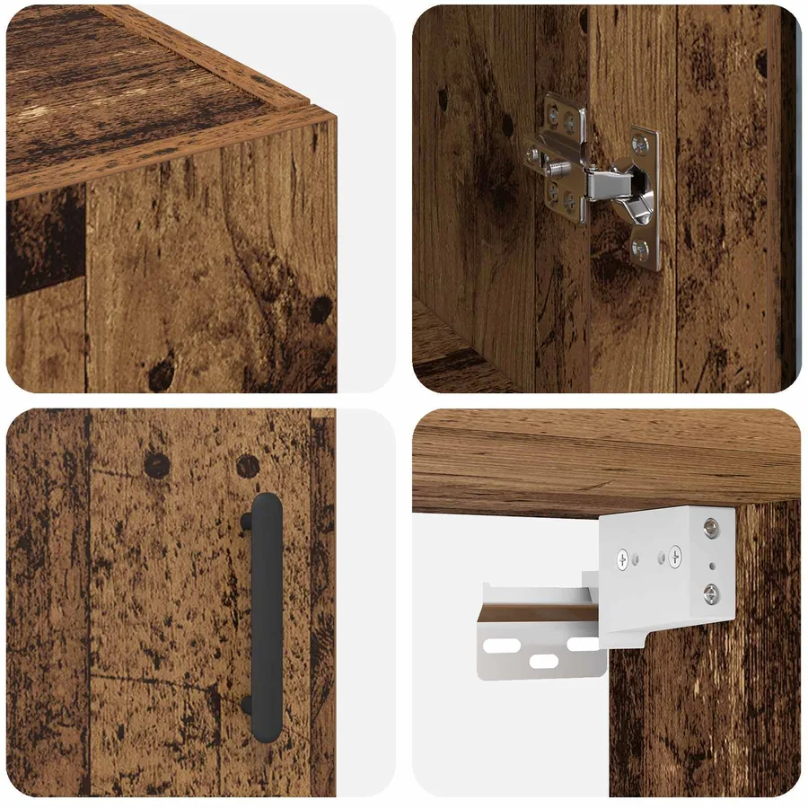 Armoires Murailles 2 pcs Bois ancien 69,5 x 34 x 90 cm - 8