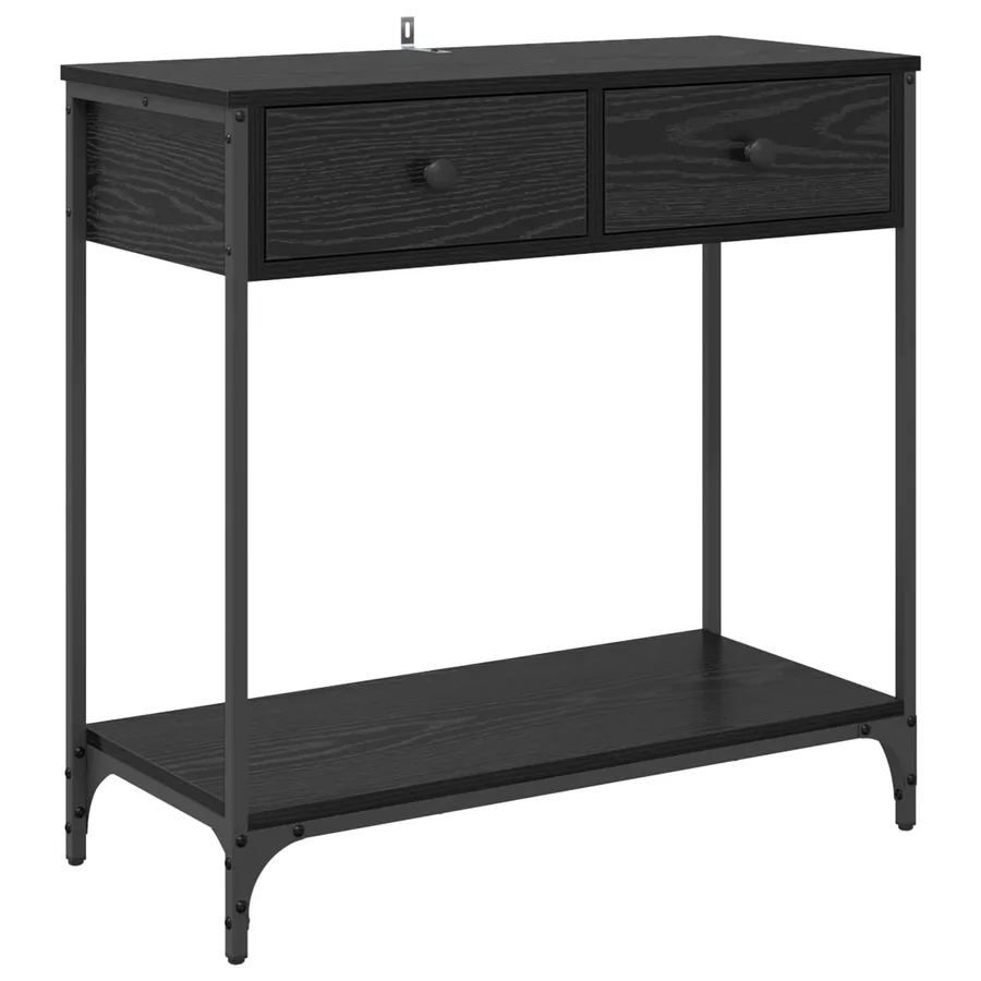 Table console Chêne noir 75 x 34,5 x 75 cm Bois d'ingénierie - 2