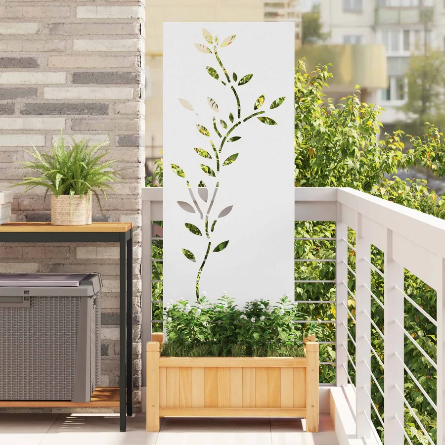 Écran de confidentialité de jardin Floral Blanc 50 x 140 cm
