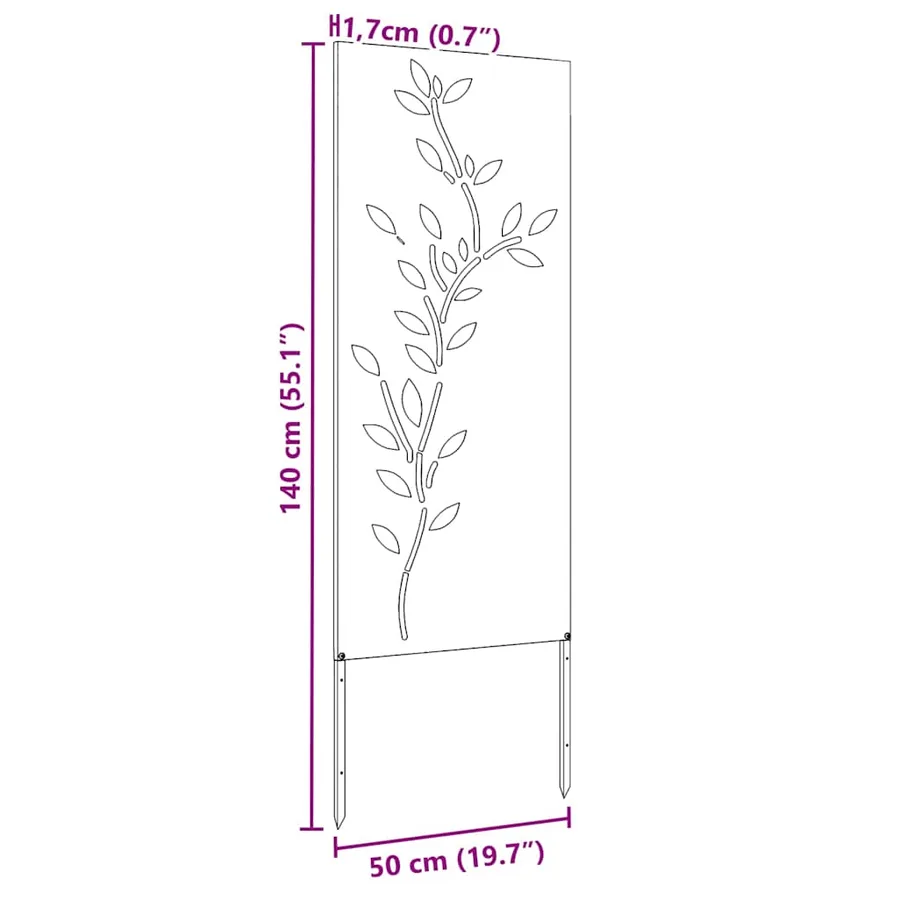 Écran de confidentialité de jardin Floral Blanc 50 x 140 cm - 14