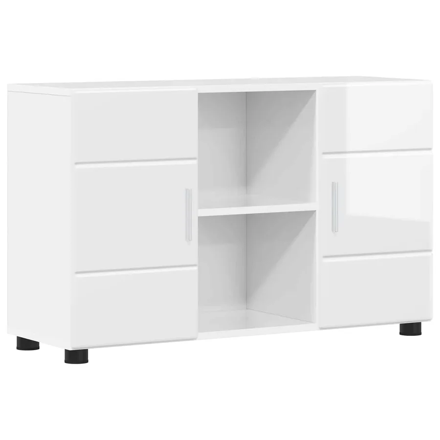 Buffet avec étagère FLORIN Blanc brillant 88,5 x 30,5 x 55,5 cm - 2