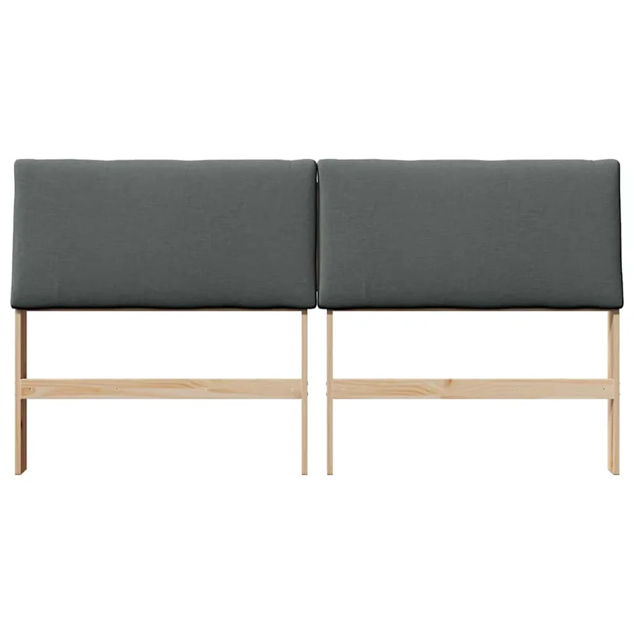 Tête de lit capitonnée Gris foncé 200 cm Pin massif - 4