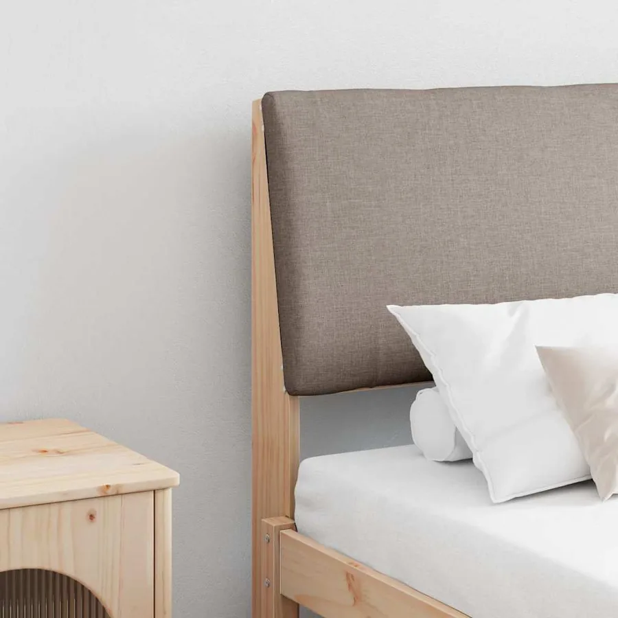 Tête de lit capitonnée Taupe 200 cm Pin massif
