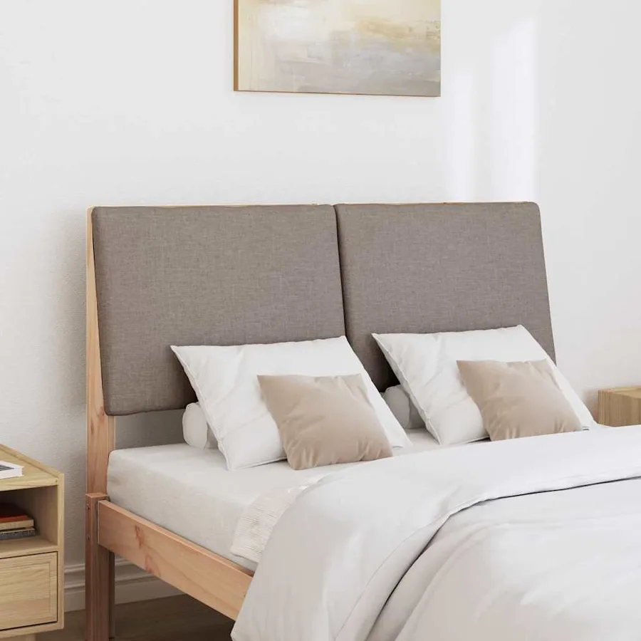 Tête de lit capitonnée Taupe 135 cm Pin massif - 3