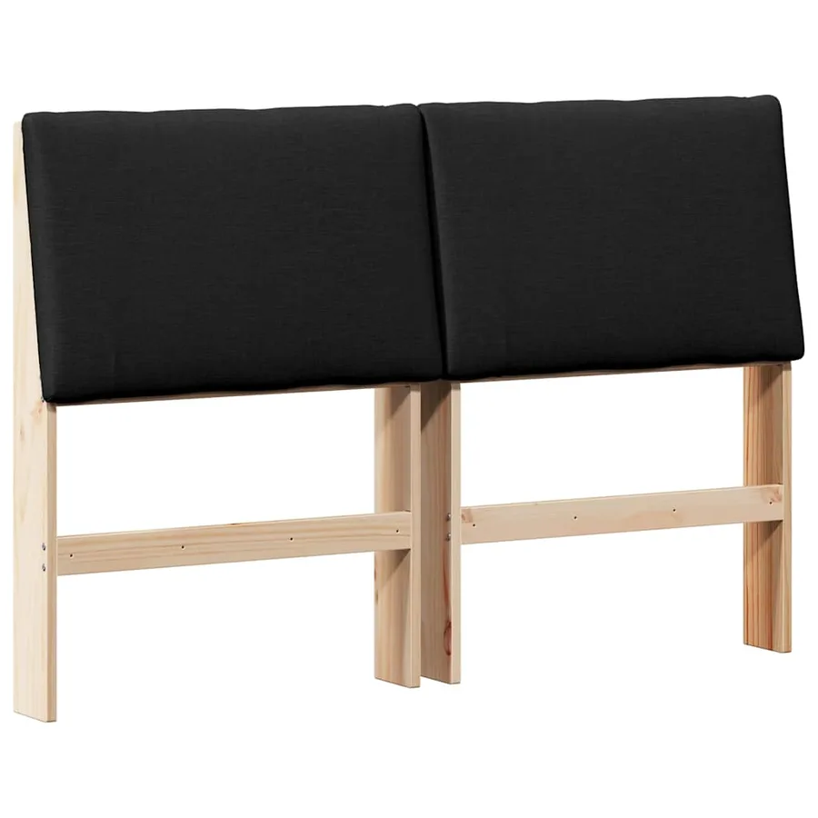 Tête de lit capitonnée Noir 140 cm Pin massif - 2