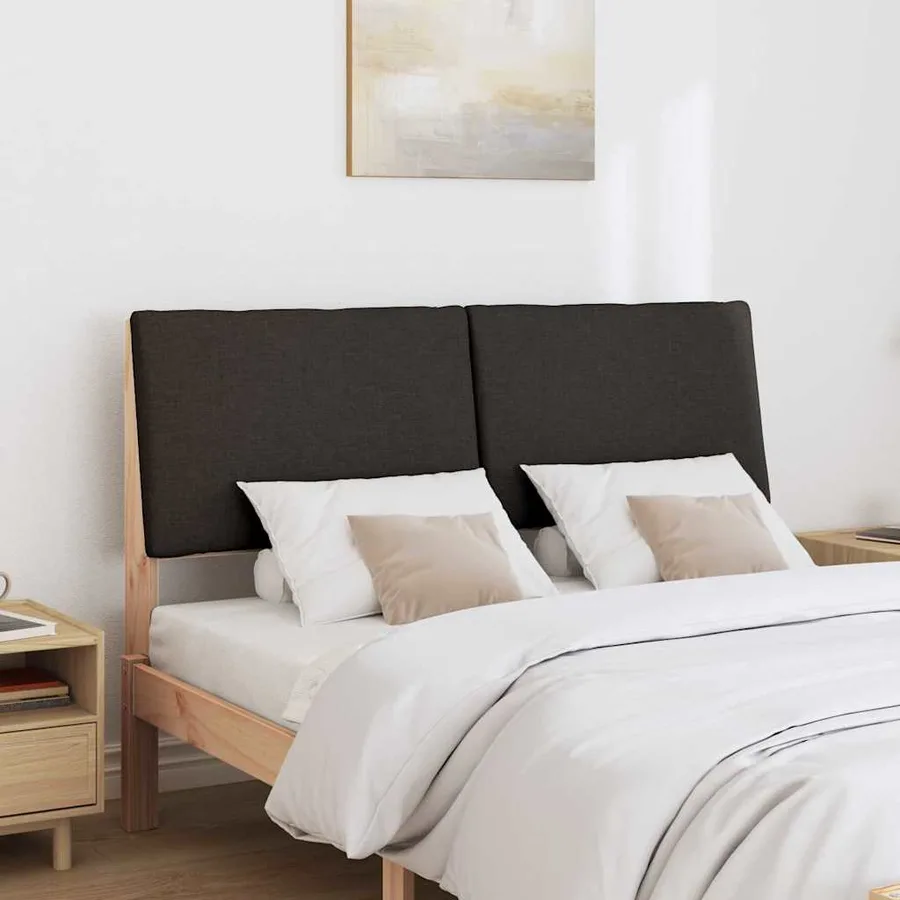 Tête de lit capitonnée Noir 140 cm Pin massif - 3