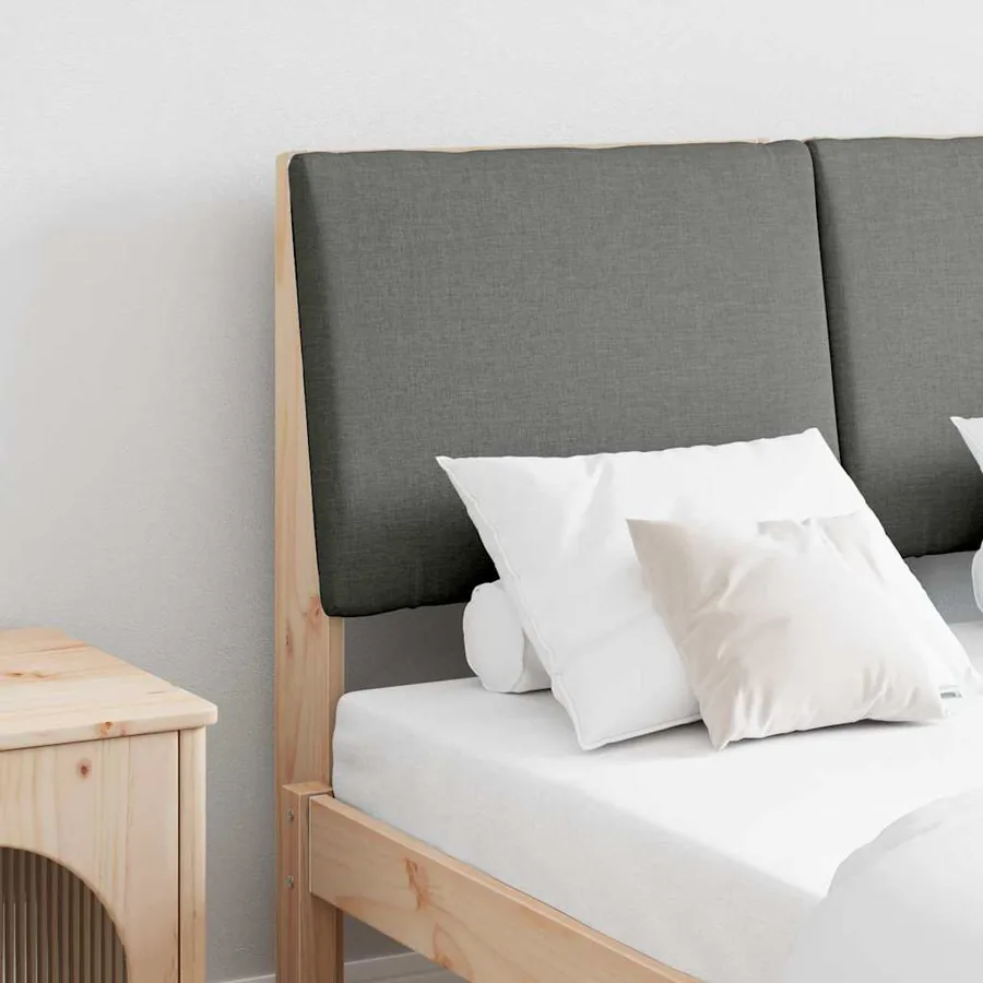 Tête de lit capitonnée Gris foncé 135 cm Pin massif