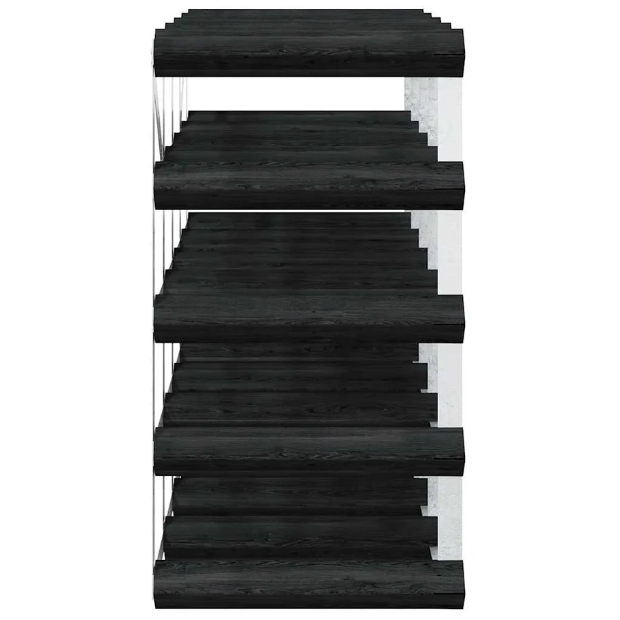 Casier à bouteilles pour 20 bouteilles Noir Bois de pin solide - 6