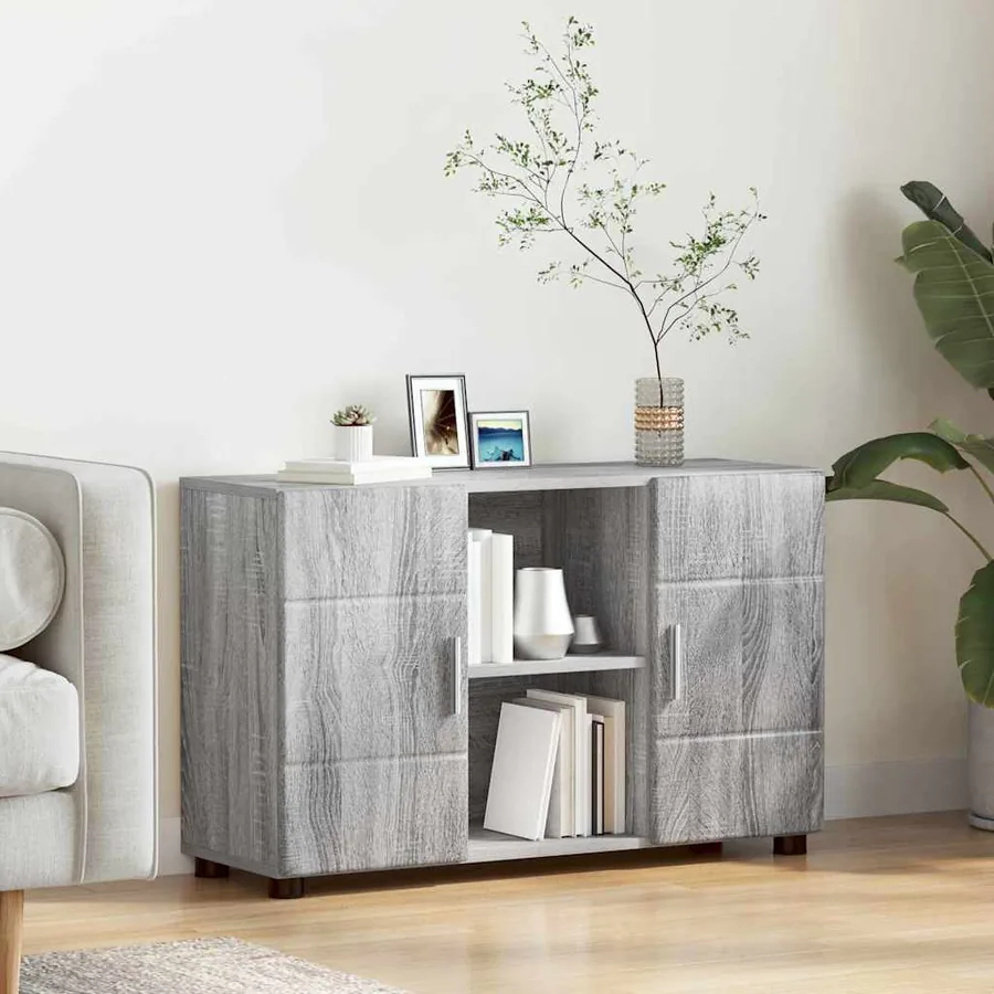 Buffet avec étagère FLORIN Gris Sonoma 88,5 x 30,5 x 55,5 cm