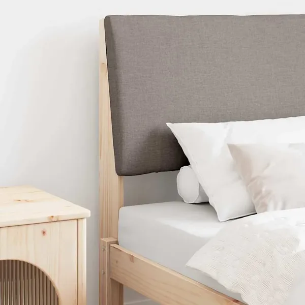 Tête de lit capitonnée Taupe 75 cm Pin massif