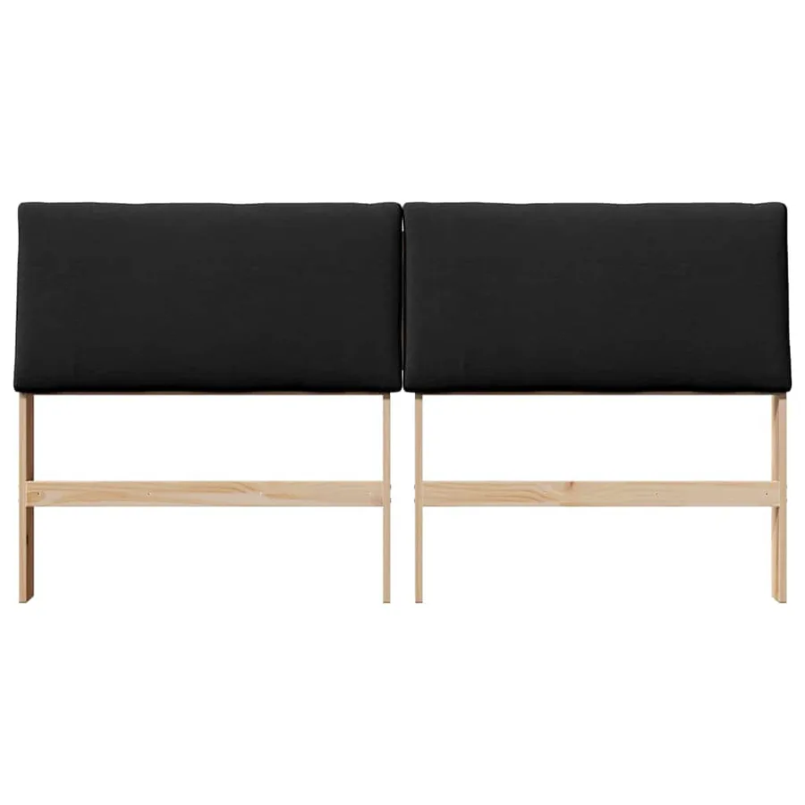 Tête de lit capitonnée Noir 180 cm Pin massif - 4