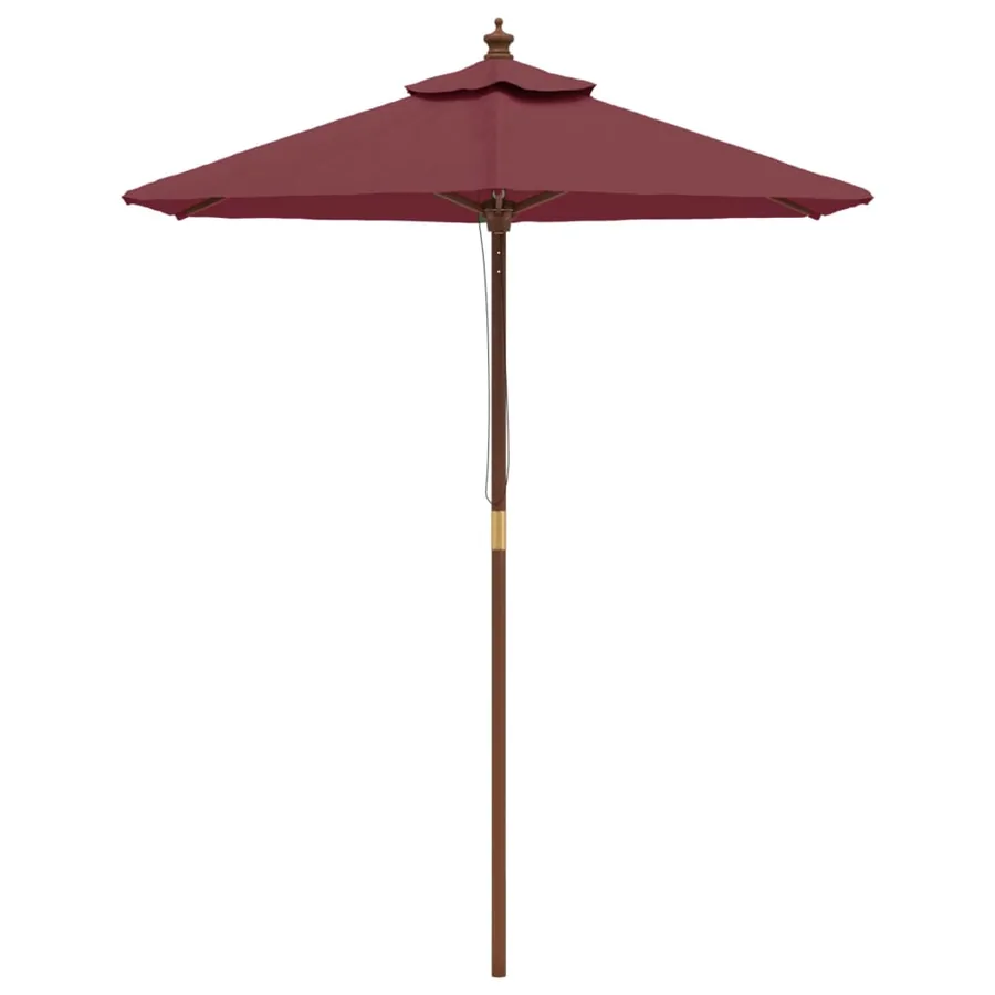 Parasol de jardin avec mât en bois rouge bordeaux 196x231 cm - 3