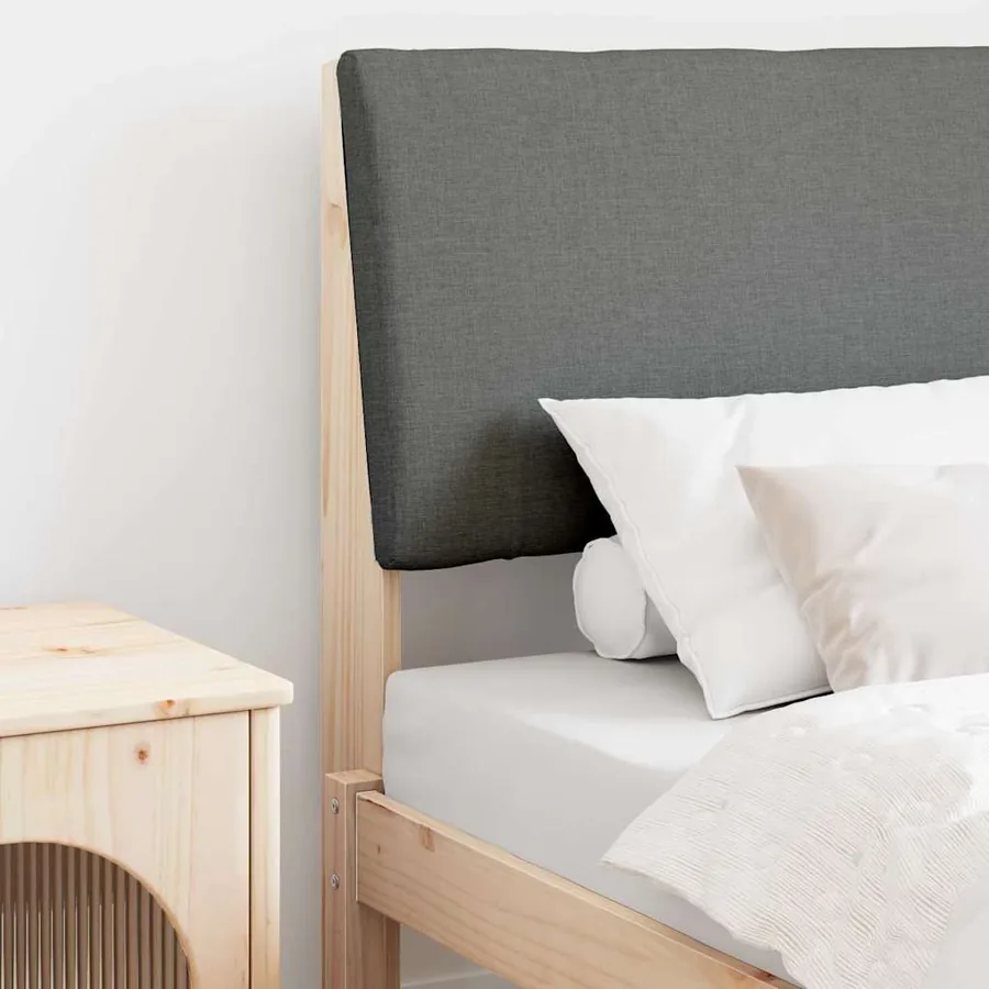 Tête de lit capitonnée Gris foncé 75 cm Pin massif