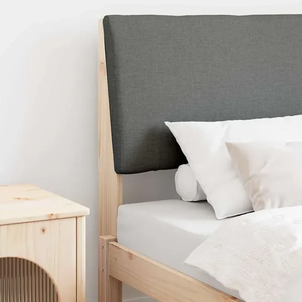 Tête de lit capitonnée Gris foncé 75 cm Pin massif