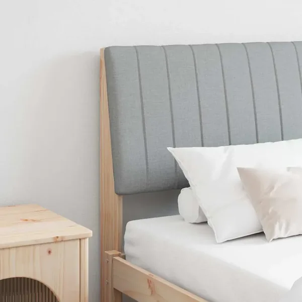 Tête de lit capitonnée Gris clair 200 cm Pin massif