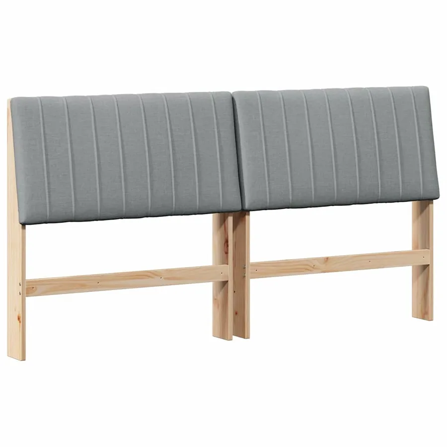 Tête de lit capitonnée Gris clair 200 cm Pin massif - 2