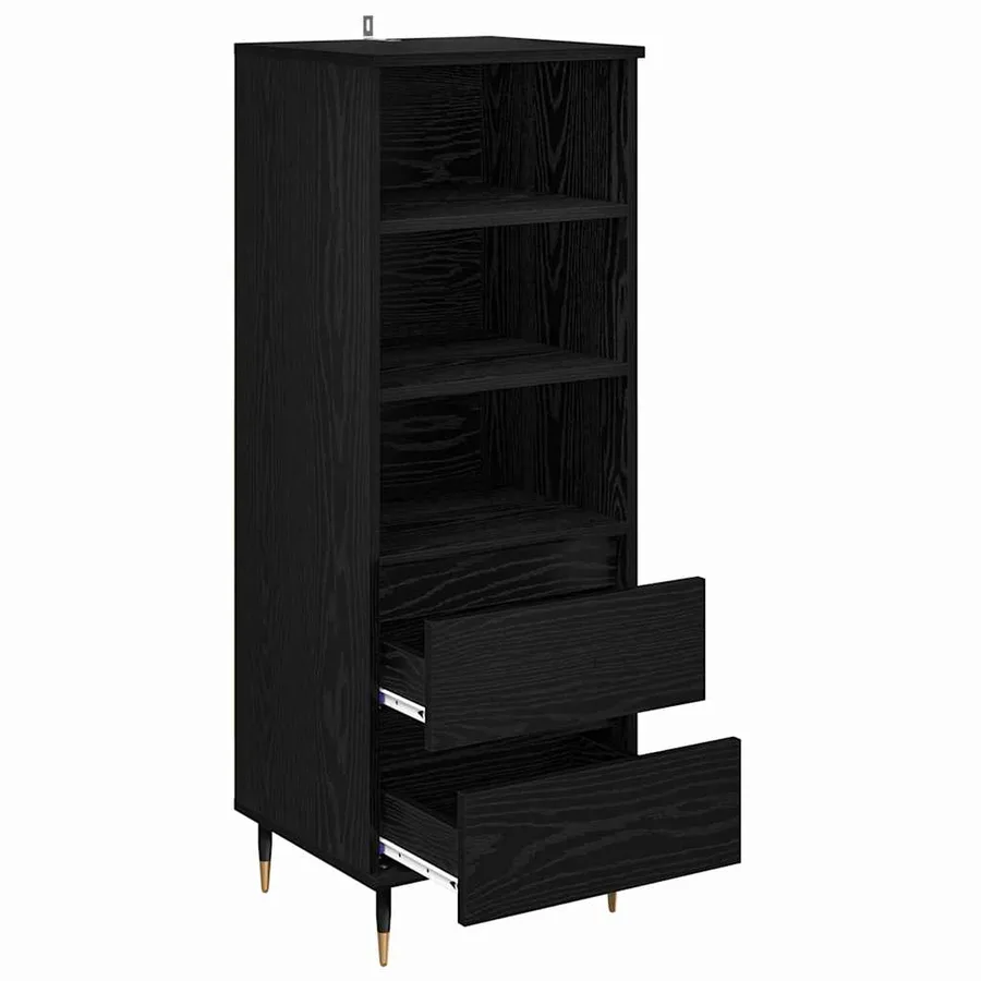 Haut Armoire Chêne noir 40 x 36 x 110 cm Bois d'ingénierie - 5