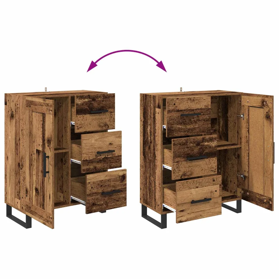 Buffet Bois Ancien 69,5 x 34 x 90 cm Bois d'ingénierie et fer - 10