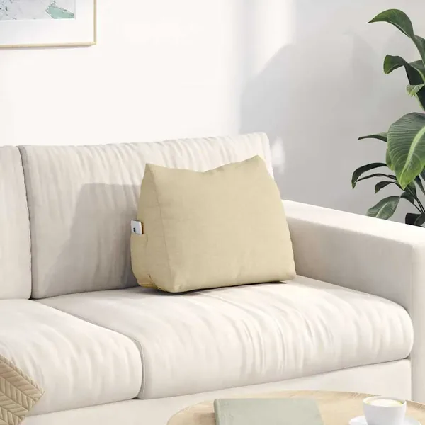 Coussin de Dos Crème 45 x 20 x 35 cm tissu
