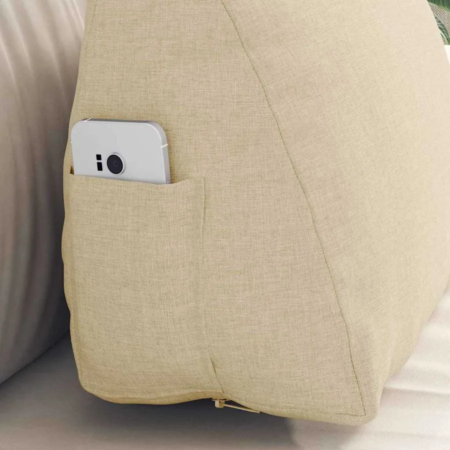 Coussin de Dos Crème 45 x 20 x 35 cm tissu - 5