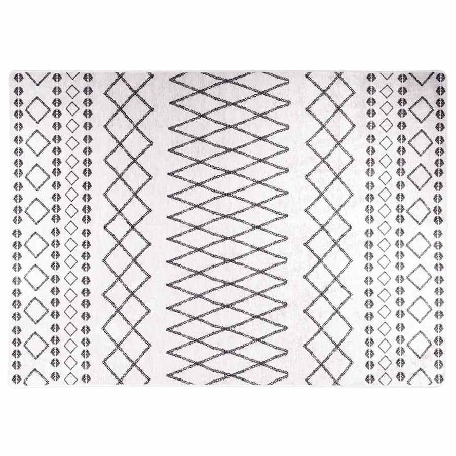 Tapis lavable 120x180 cm noir et blanc - 2