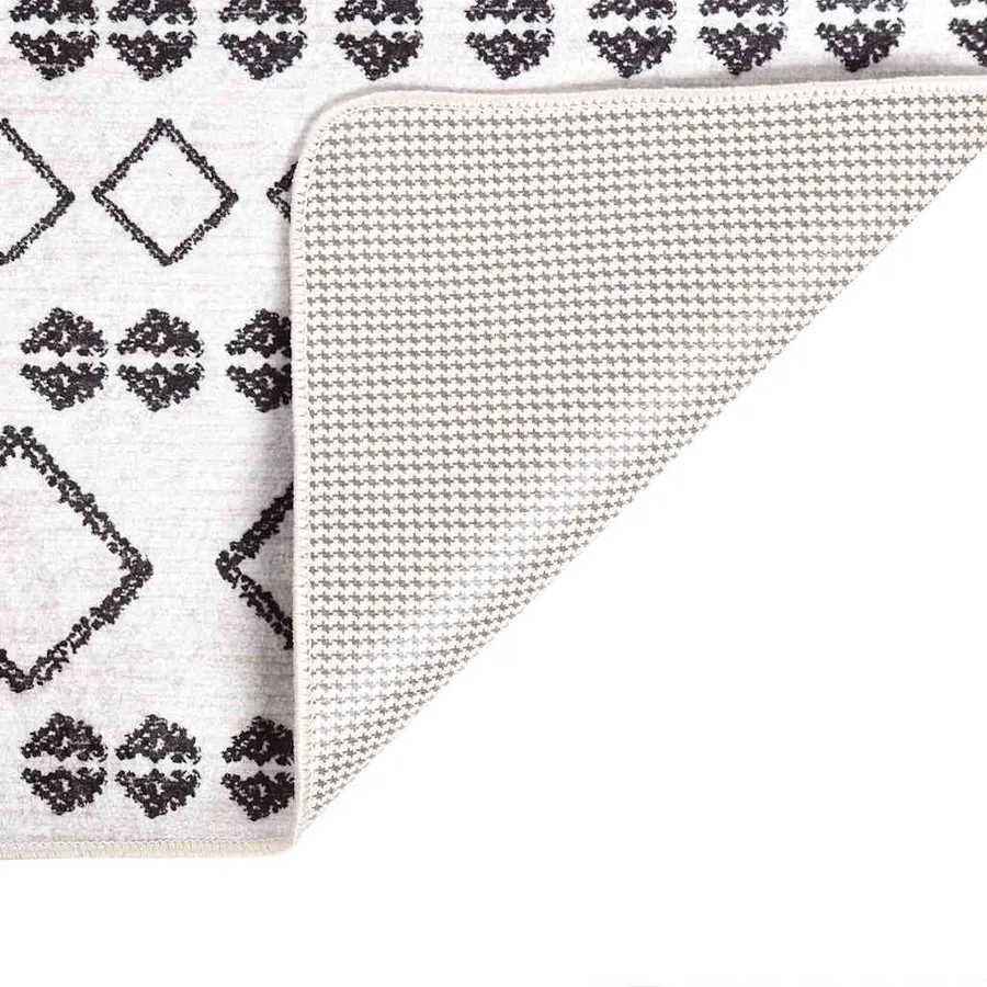 Tapis lavable 120x180 cm noir et blanc - 4