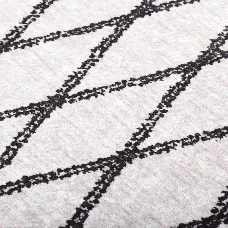 Tapis lavable 120x180 cm noir et blanc - 5