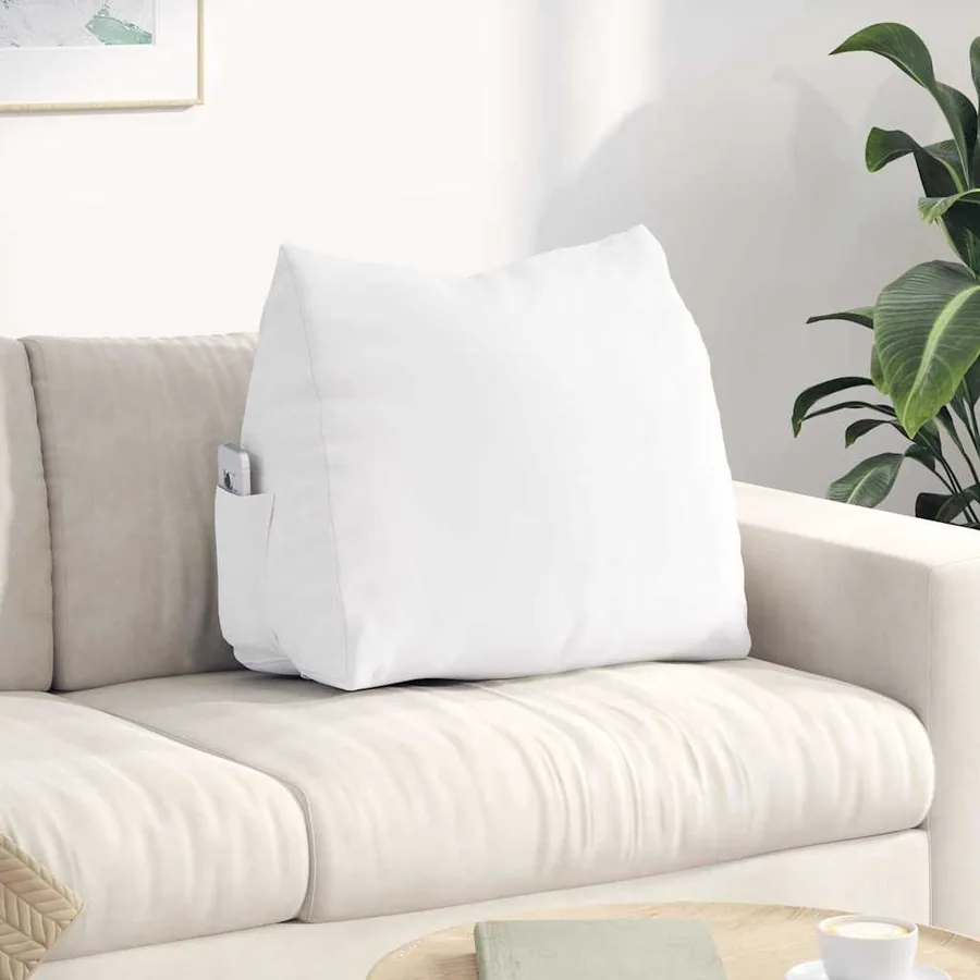 Coussin de Dos Blanc 60 x 20 x 50 cm tissu